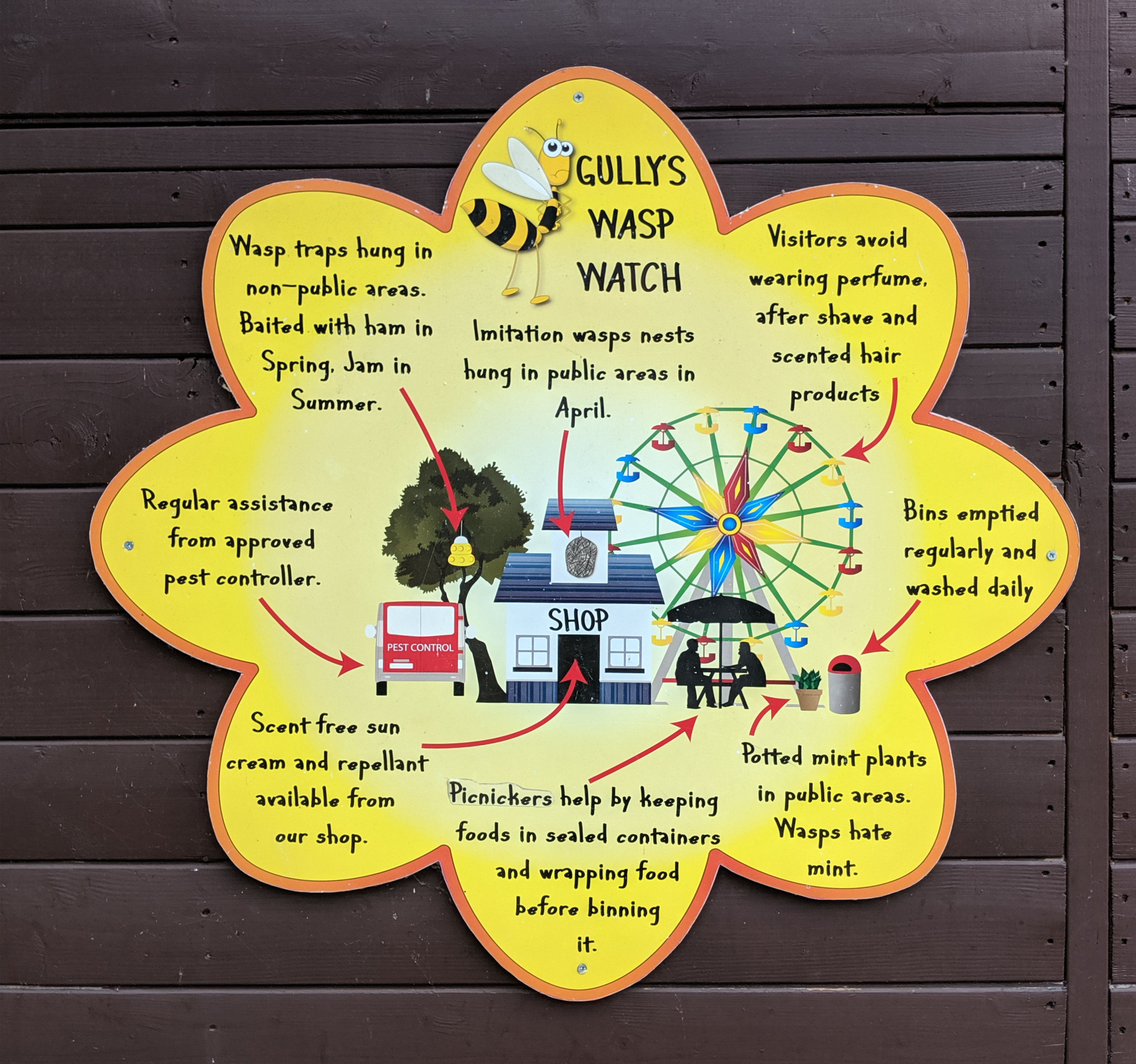 Wasp Advice plaque from Gulliver's Land Milton Keynes